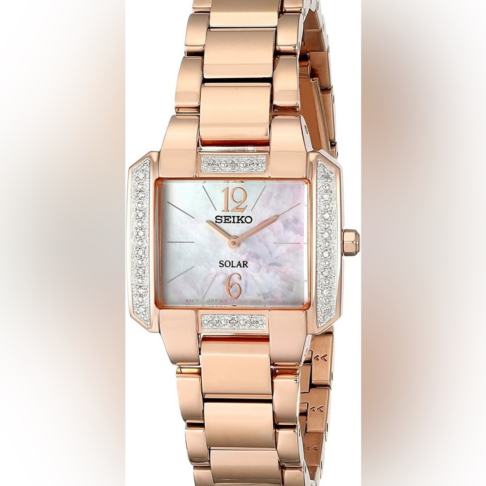 EUC Seiko Solar Tressia Tribute Rose Gold Watch